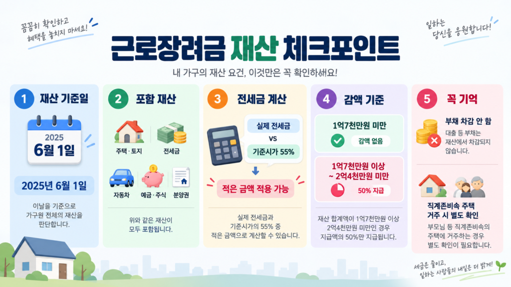 근로장려금 재산 체크포인트