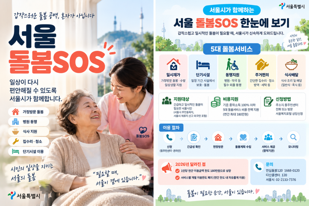 서울 돌봄SOS 5대 돌봄서비스