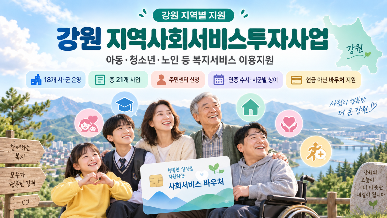 강원 지역사회서비스투자사업 복지 바우처 안내