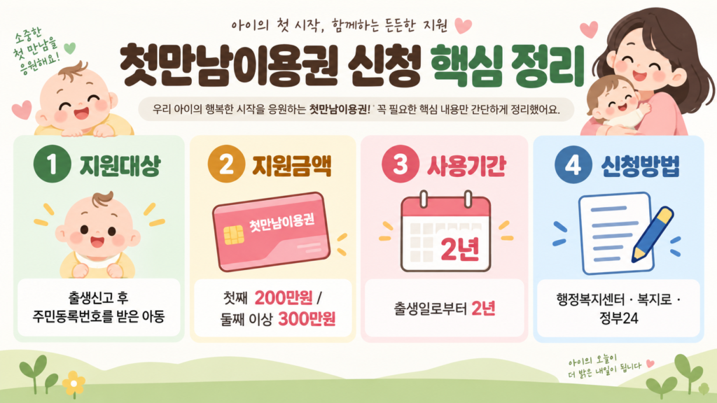 첫만남이용권 신청 핵심 정리