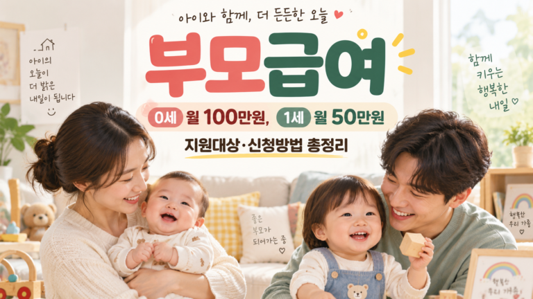 부모급여 0세 100만원 1세 50만원 안내