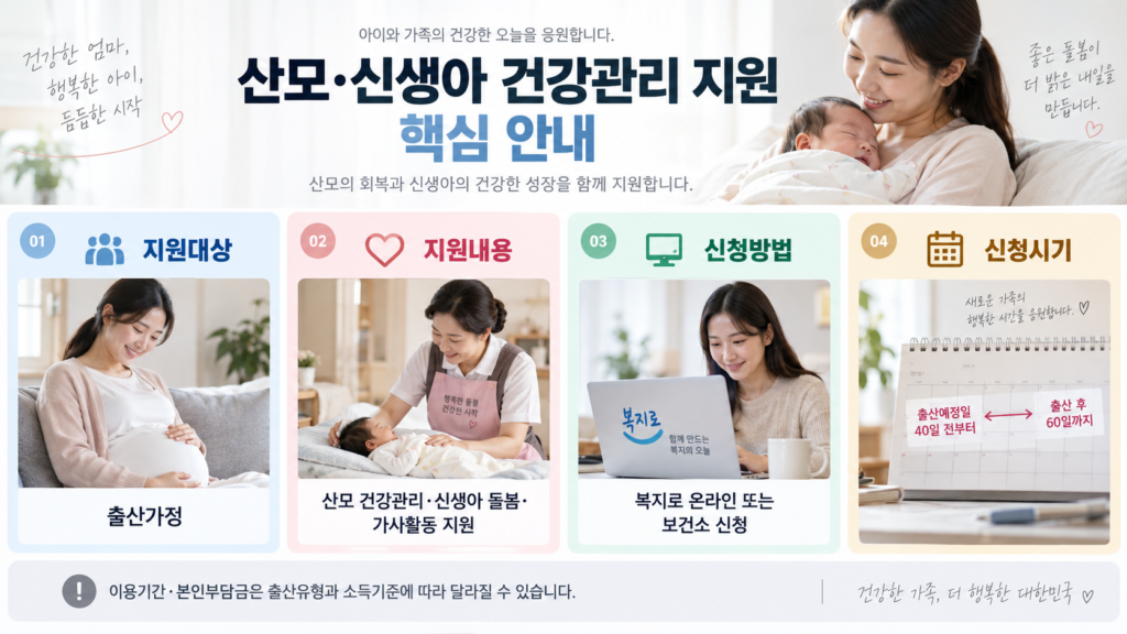 산모 신생아 건강관리 지원대상 신청방법 정리