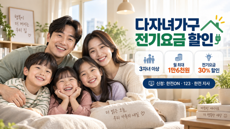 다자녀가구 전기요금 30% 할인 안내