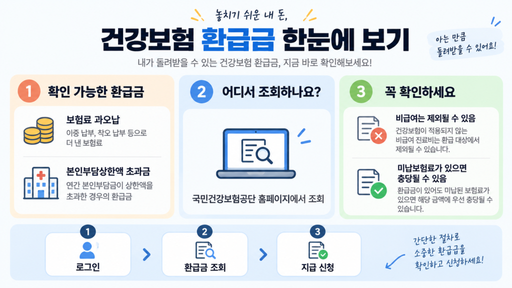 건강보험 환급금 조회 대상 신청방법 핵심 정리