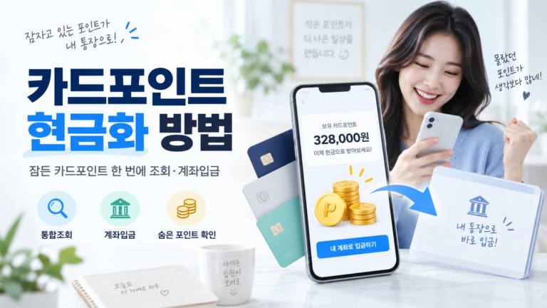카드포인트 현금화 잠든 포인트 조회 계좌입금 안내