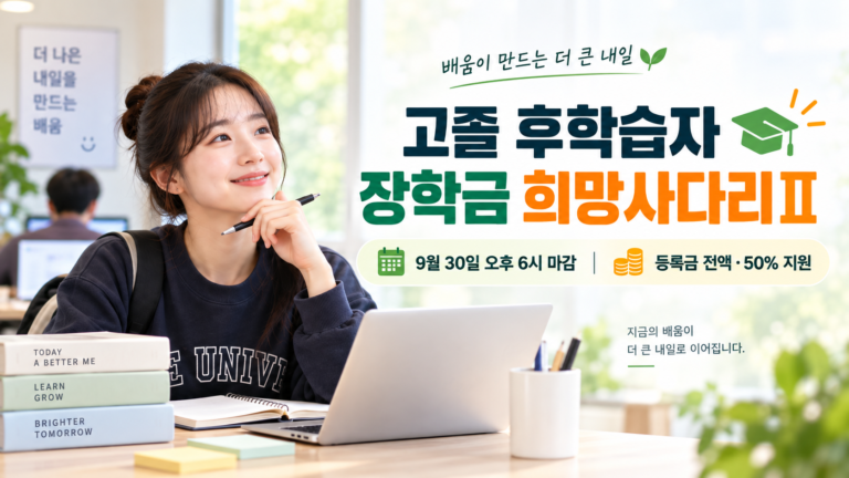 고졸 후학습자 희망사다리Ⅱ 장학금 안내