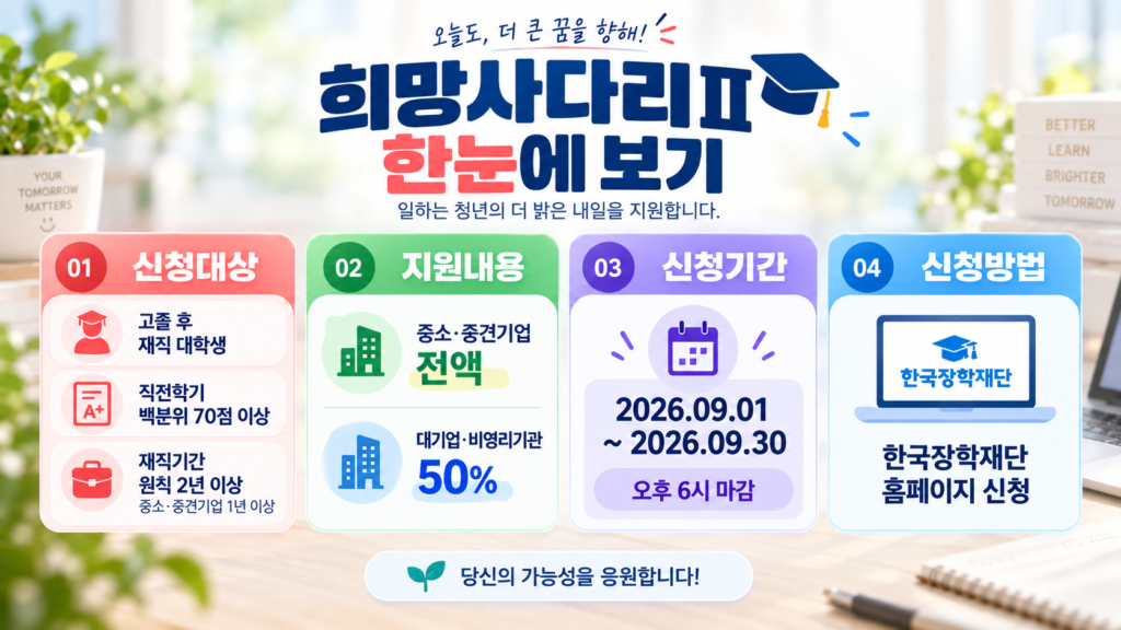희망사다리Ⅱ 신청대상·지원금·신청기간 정리