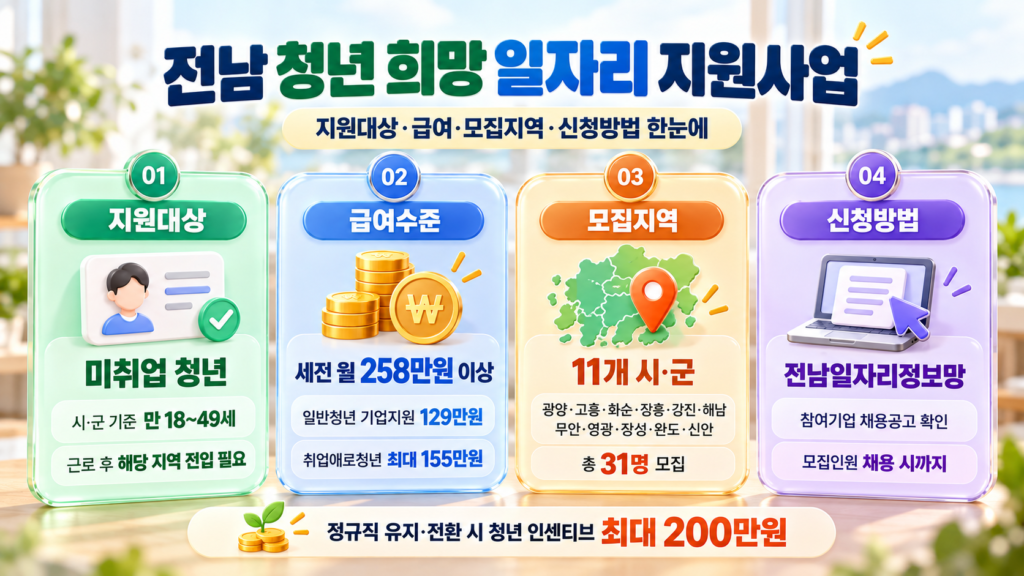 전남 청년 희망 일자리 지원사업 신청법