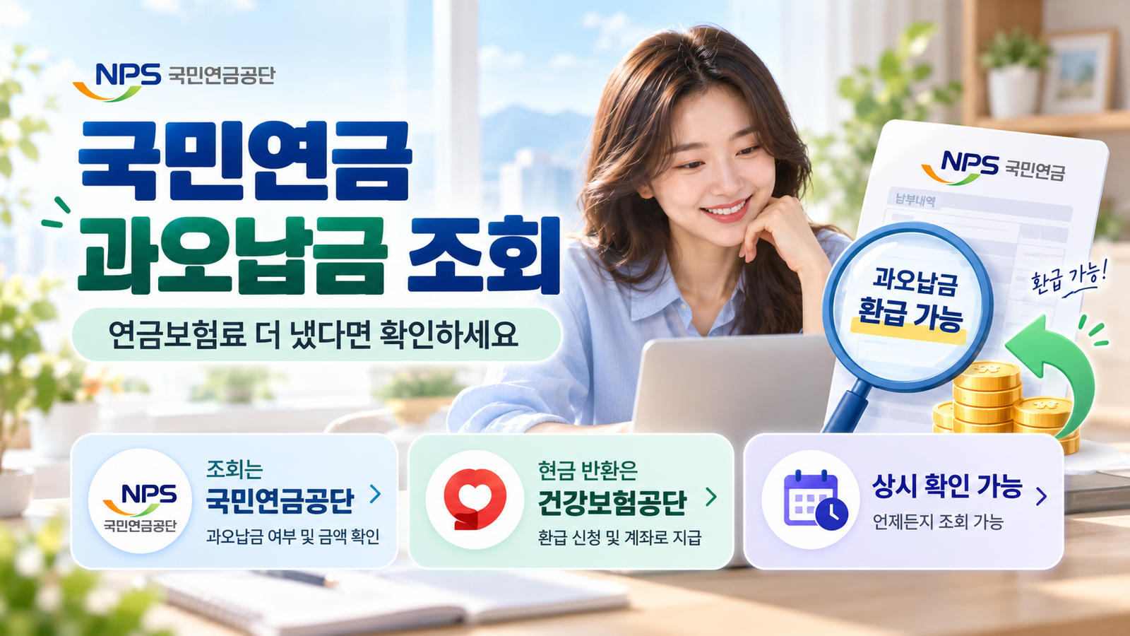 국민연금 과오납금 조회 및 환급 안내