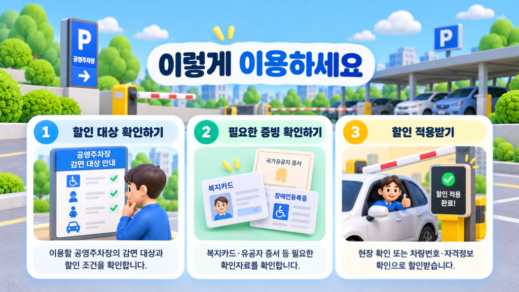 공영주차장 할인 대상 확인부터 증빙 확인, 할인 적용